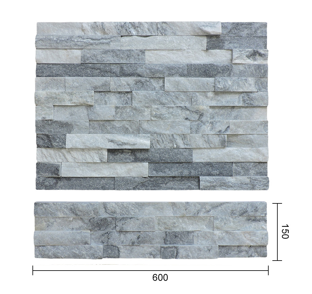  Ubin Slate Natural/Lepuh Alpine Batu/Panel Slate Lembar Batu Alam/Kontras Abu -abu